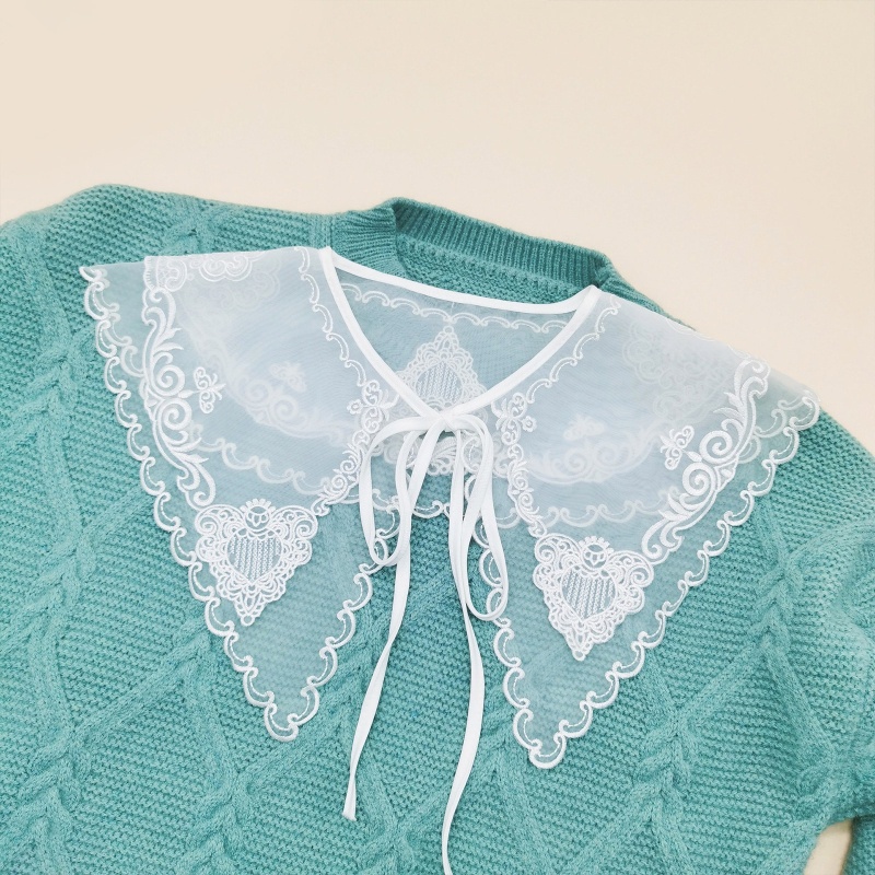 Cổ Áo Sơ Mi Giả Phối Ren Có Thể Tháo Rời Thời Trang Cho Nữ