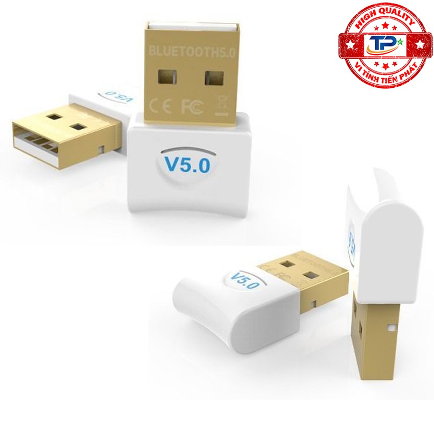 USB Bluetooth 5.0 Dongle dùng cho PC và Laptop phát ra bluetooth kết nối với loa bluetooth và truyền data