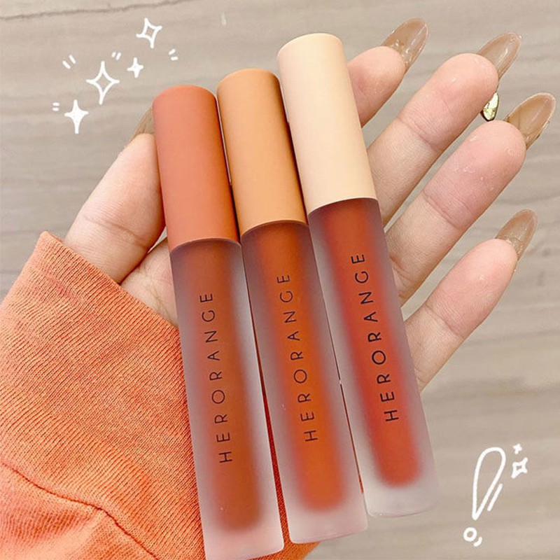 Son nội địa trung Herorange Lip Glaze chất kem lì siêu xinh mềm và mịn môi HOSM1 | Thế Giới Skin Care