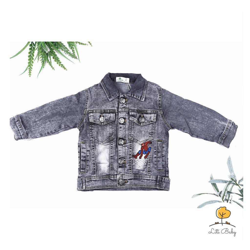 Áo khoác bò thu đông dài tay bé trai size 2-7T, cho bạn từ 11-23kg. Chất bò siêu đẹp, dày dặn ấm áp