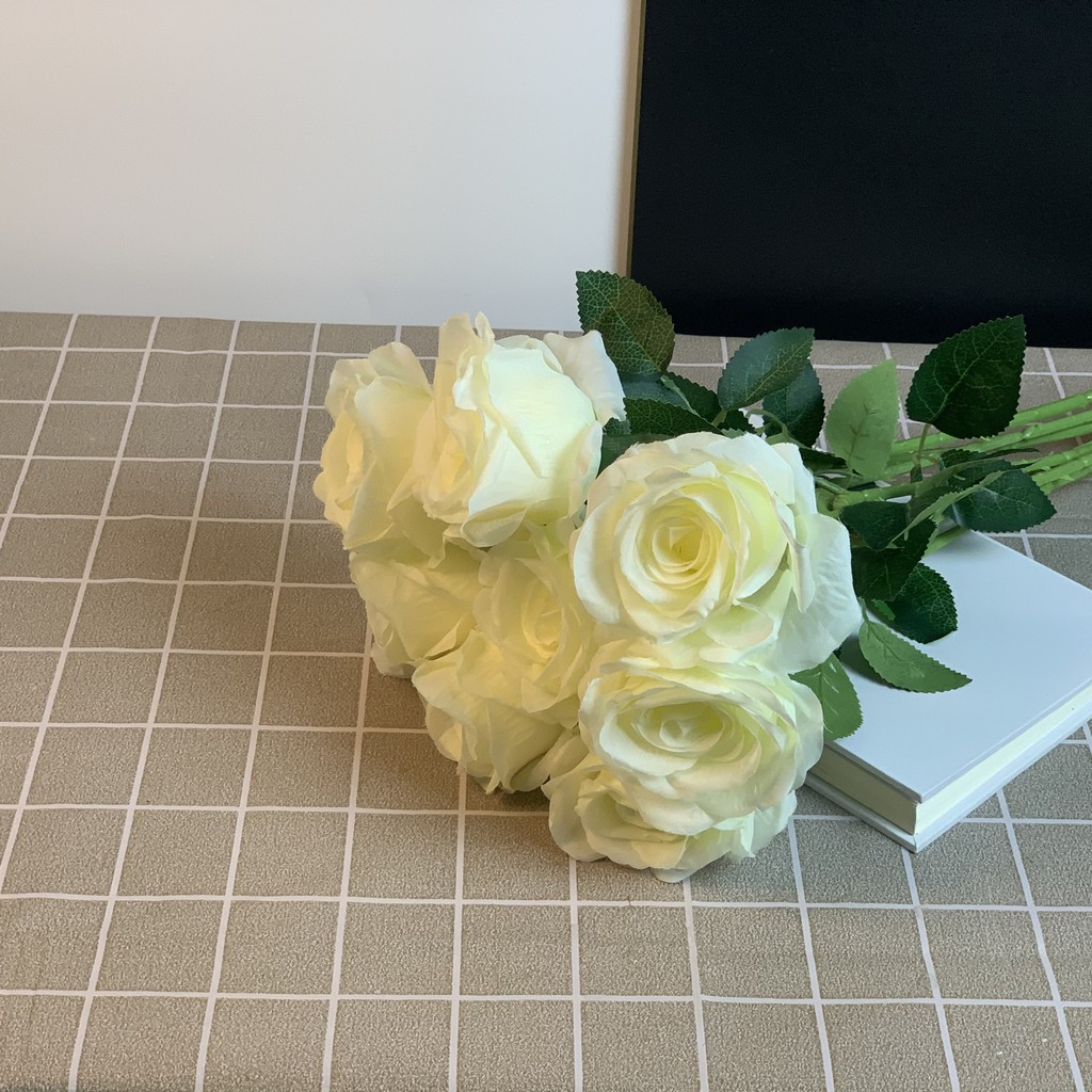 Hoa giả, hoa hồng giả, trang trí nhà cửa Karot lụa hoa cao cấp 50 cm
