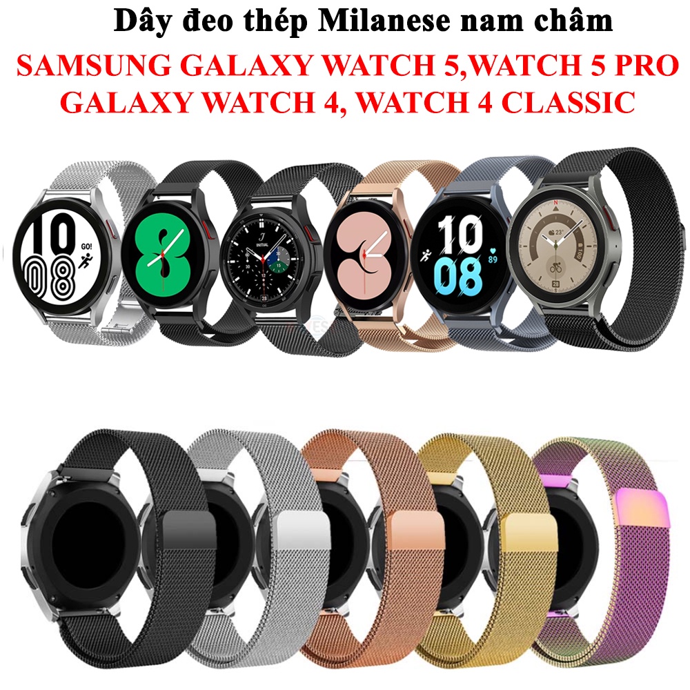 [Galaxy Watch 5,Watch 4] Dây đeo thép lưới Milanese Galaxy Watch 5, Galaxy Watch 4