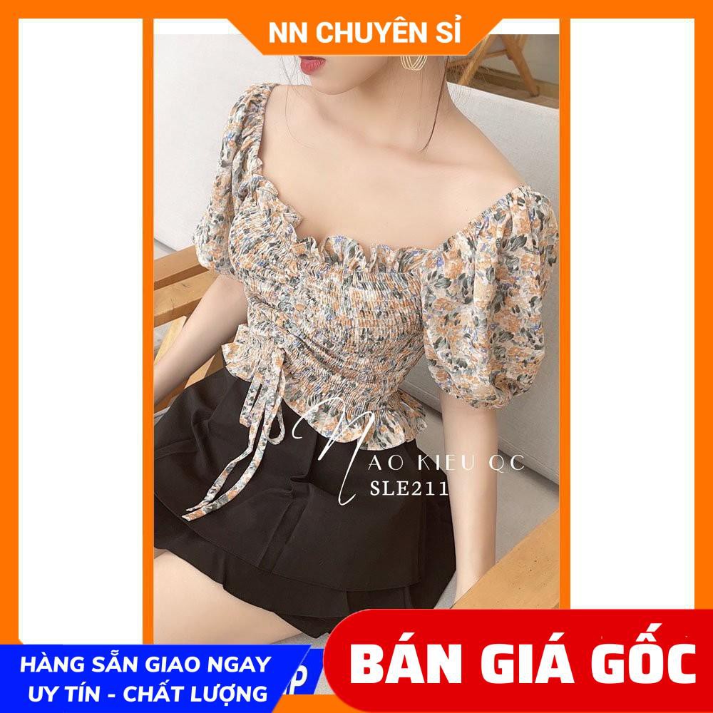 ⚡ ẢNH THẬT ⚡ HÀNG ĐẸP ⚡ SLE211 ⚡ ÁO NHÚNG HOA - ÁO NHÚNG HOA RÚT EO - CROPTOP HOA NHÍ - ÁO VOAN KIỂU