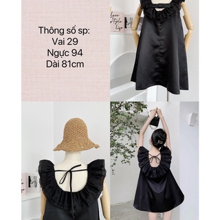    Chang Dress  Đầm babydoll xoè tay phồng hở lưng elly dress hình shop tự chụp 