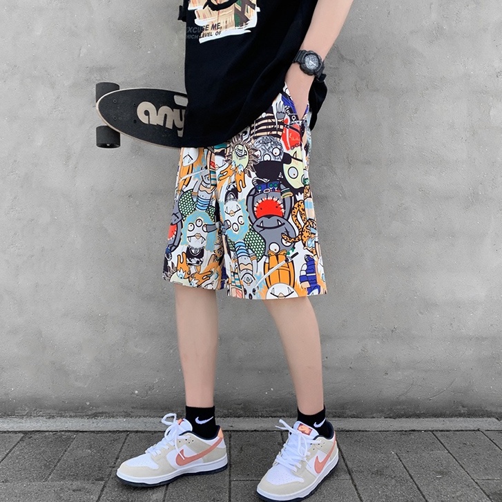Quần short nam họa tiết hoạt hình thời trang mùa hè