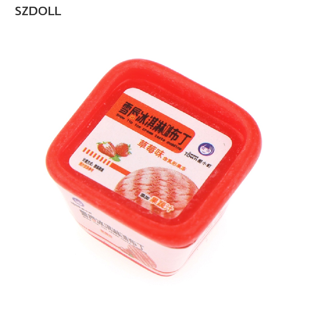 Set 10 mô hình hộp kem/ thực phẩm trang trí nhà búp bê tỉ lệ 1/12 DOM