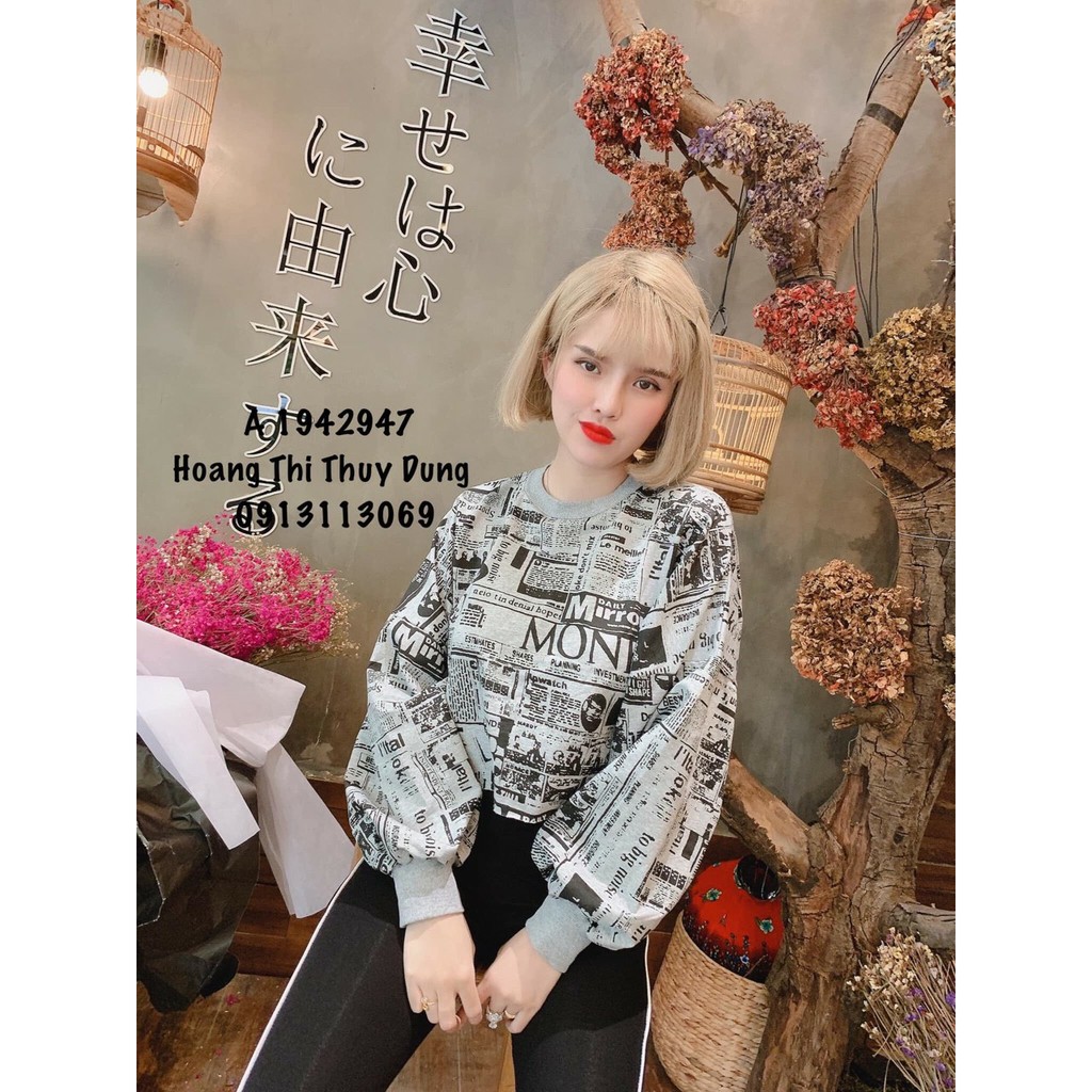 Áo Thun Tay Dài Form Croptop In Hình Báo Cá Tính TTS0726