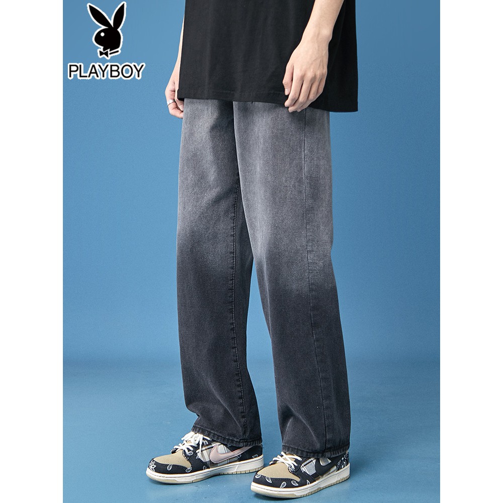 Quần jean nam baggy ống rộng  wash 2 màu thời trang - quần bò nam - phong cách hàn quốc-Ống Suông Unisex