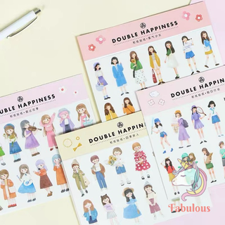 Sticker trang trí sổ cute set 2 tấm