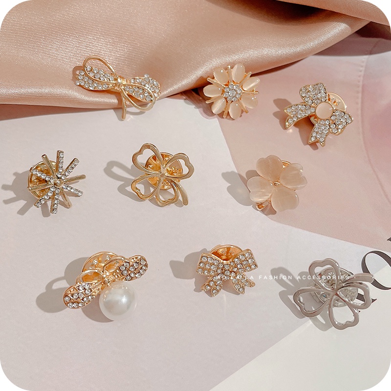 Ghim Cài Áo Đính Đá Opal Chống Chói Thời Trang Chất Lượng Cao