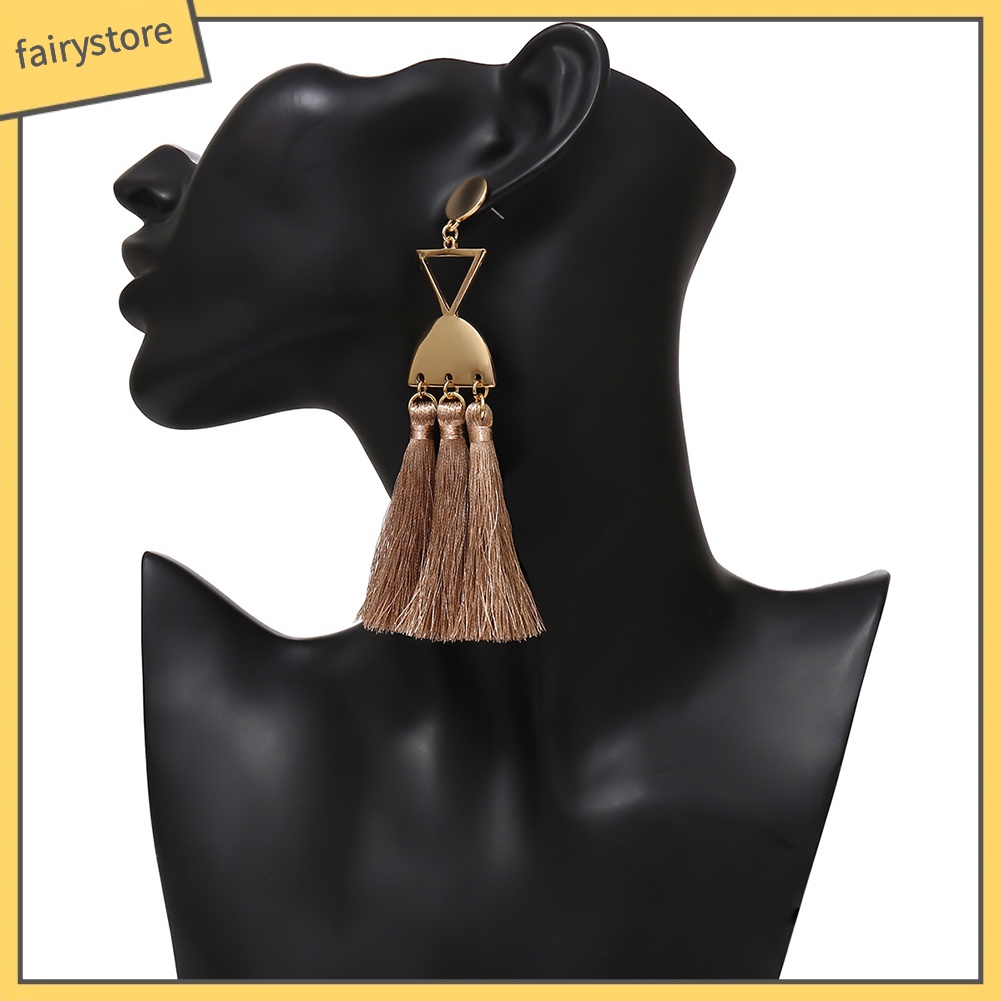 Bông tai tua rua dá́ng dài