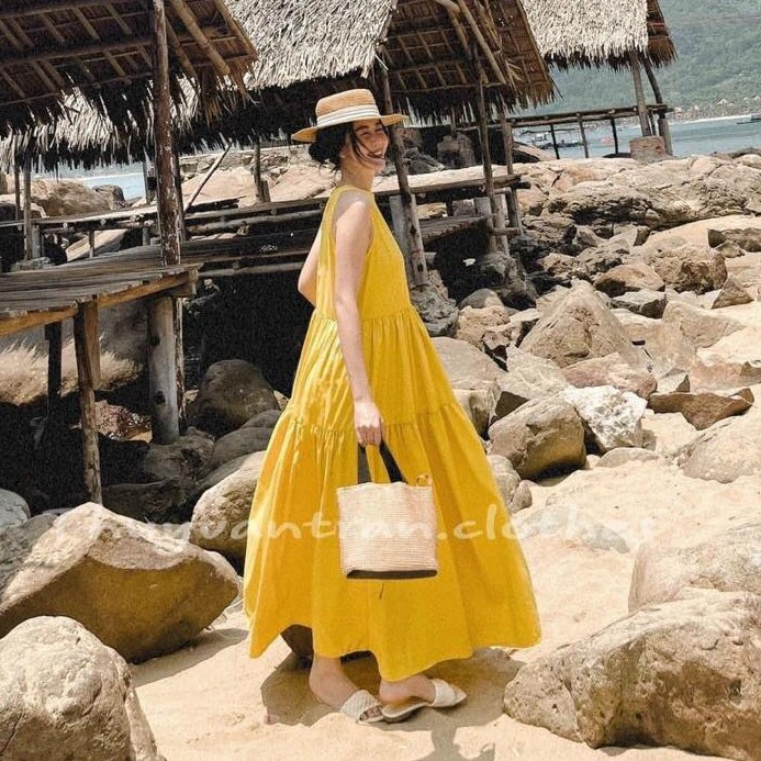 Đầm Maxi Đuôi Cá Cổ Yếm