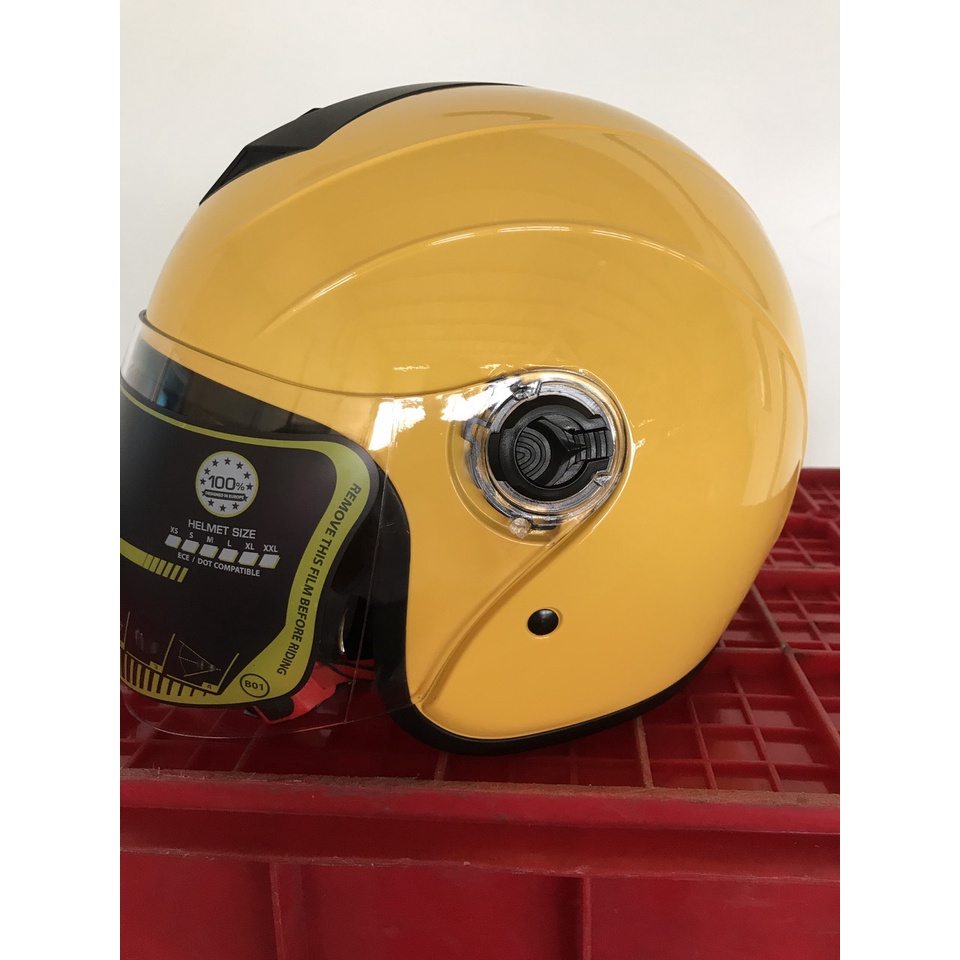 Nón bảo hiểm Royal 3/4 có kính che full mặt - M269 - Vàng Bóng