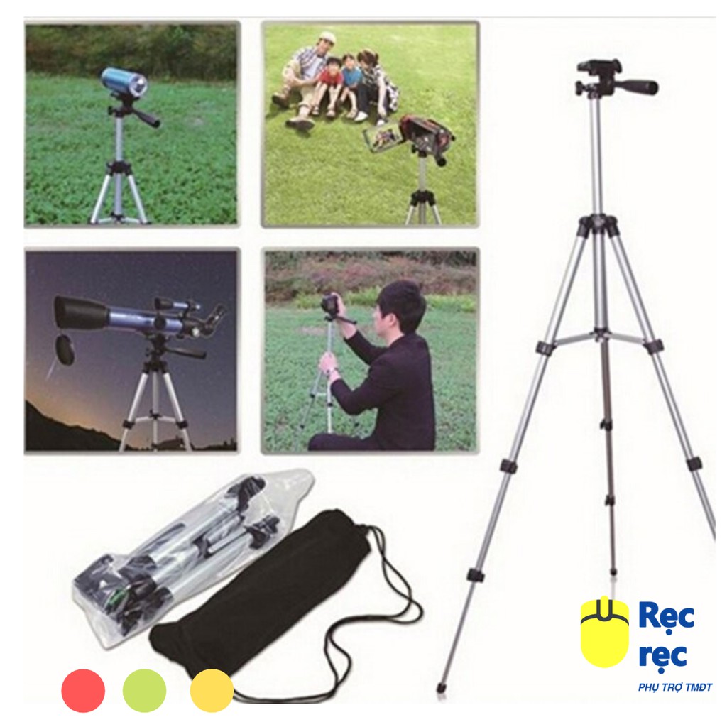 Chân máy ảnh Tripod 3110 tặng Giá kẹp điện thoại và Túi đựng