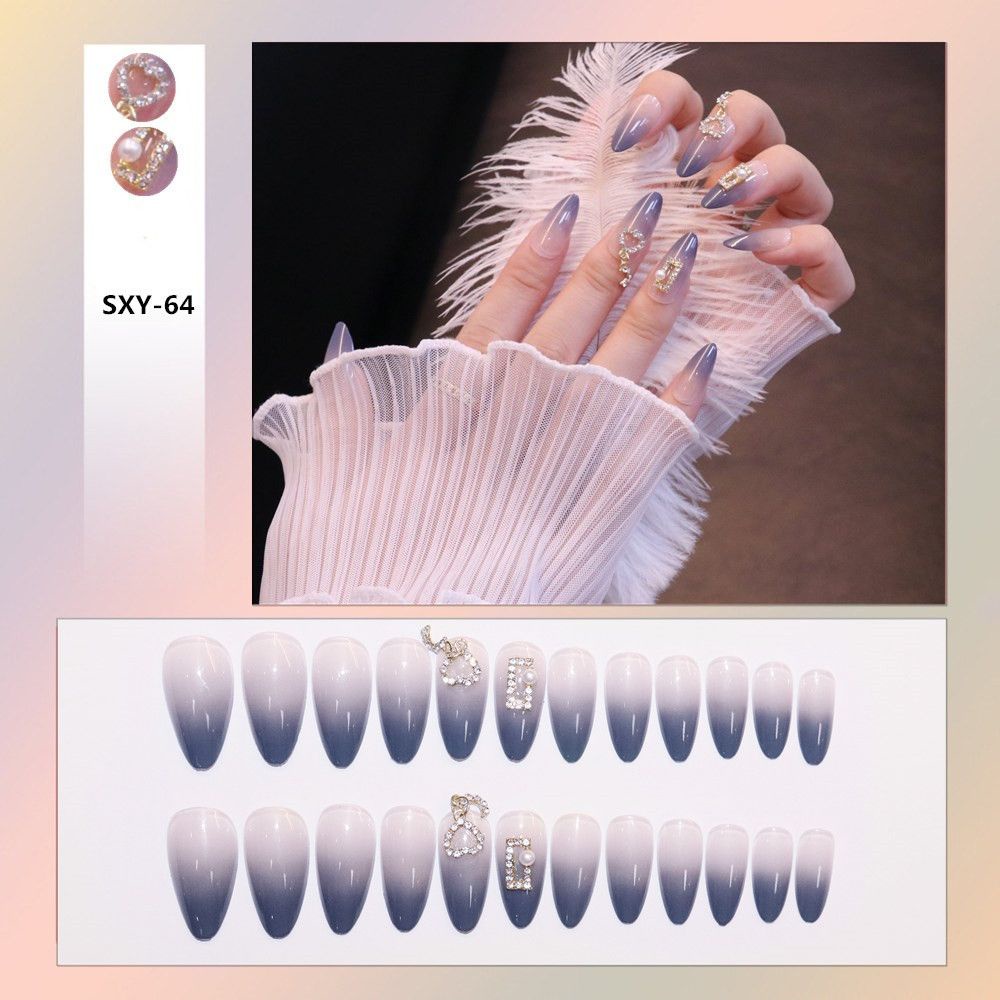 [Hàng mới về] Set 24 cái móng giả đính nơ phong cách Pháp thời trang