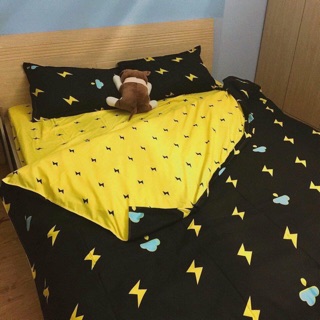 Combo 2 bộ poly: lá đen trắng + tia sét vàng