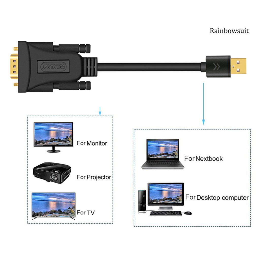 Cáp Chuyển Đổi Âm Thanh / Video Rb-1.5M Usb 3.0 Male Sang Vga