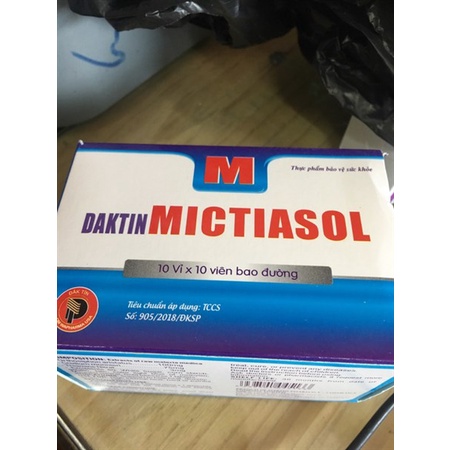 Viên uống DAKTIN MICTIASOL Hộp 100 viên dùng cho người bị nóng trong, tiểu gắt, tiểu khó, phù thũng