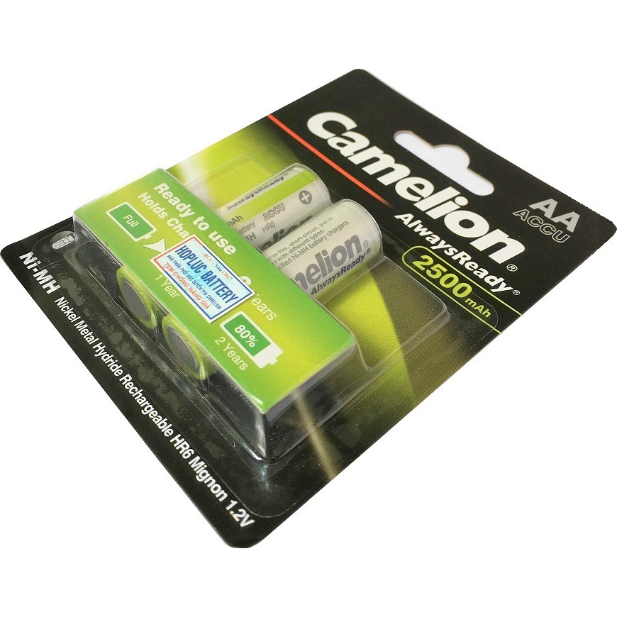 Vỷ 2 Viên Pin Sạc Camelion AA 2500mAh Always Ready