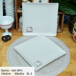 Đĩa vuông sứ hello kitty - gốm sứ nhật bản