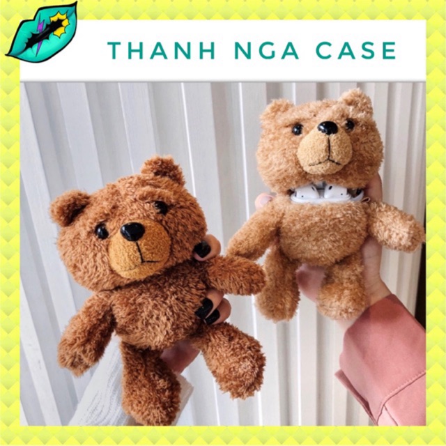 Case Airpods 1/2/Pro gấu bông teddy