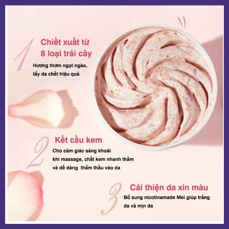 Kem Tẩy Tế Bào Chết Body Peach Clear Heyxi 200ml