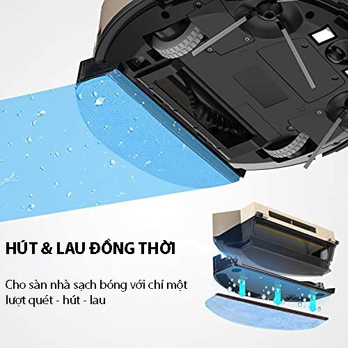 Robot hút bụi máy hút bụi lau nhà thông minh BV 03 Lau khô ướt App tiếng Việt