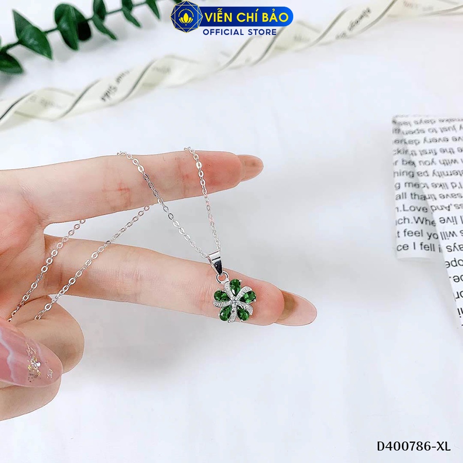 Dây chuyền bạc nữ mặt hoa bách nhật nhiều màu chất liệu bạc 925 thời trang phụ kiện trang sức Viễn Chí Bảo D400786