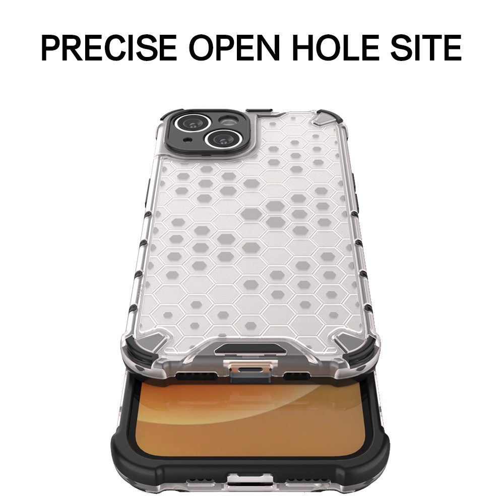 Ốp Điện Thoại Nhựa Cứng Trong Suốt Chống Sốc Họa Tiết Tổ Ong Cho Iphone XS Max X XR SE 8 7 Plus