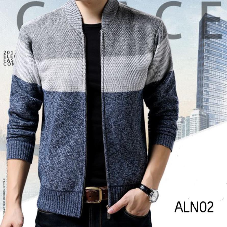 Áo len - Áo khoác len lót nỉ cực ấm ALN02 - ẢNH THẬT PHÍA SAU -ki1