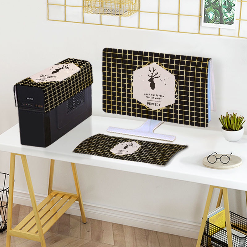 Vải Che Phủ. Vỏ Bọc Màn Hình Máy Tính Bằng Vải Nhung Pha Lê Chống Bụi Phong Cách Bắc Âu