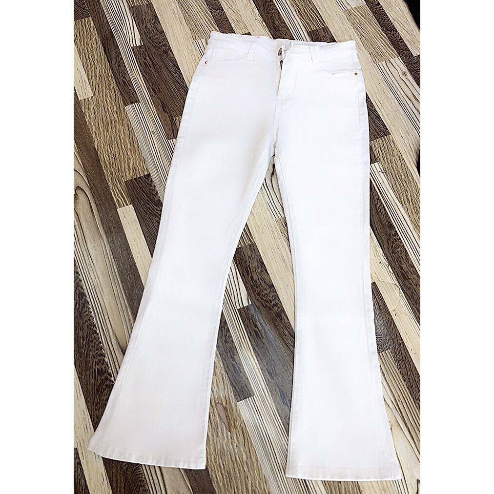 Quần ống loe 2 màu trắng và đen co giãn phom đẹp | BigBuy360 - bigbuy360.vn