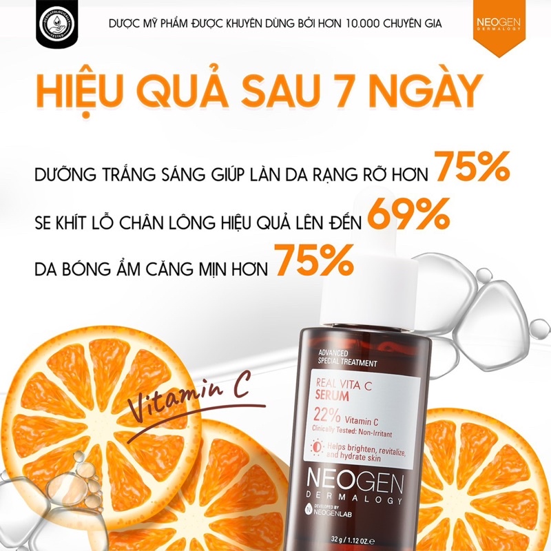 Siêu Tinh Chất Xoá Thâm Dưỡng Trắng Vitamin C SAP Neogen Dermalogy Real Vita C Serum 32g