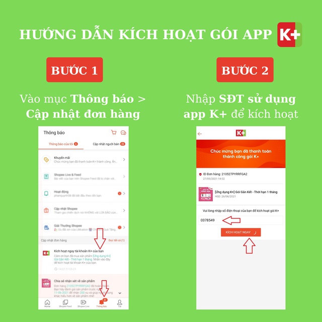 Toàn quốc [E-voucher GIA HẠN] APP K+ Gói Trọn Vẹn - Thời hạn 1 tháng