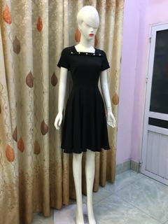 Đầm xòe nơ ngực đính hạt V47