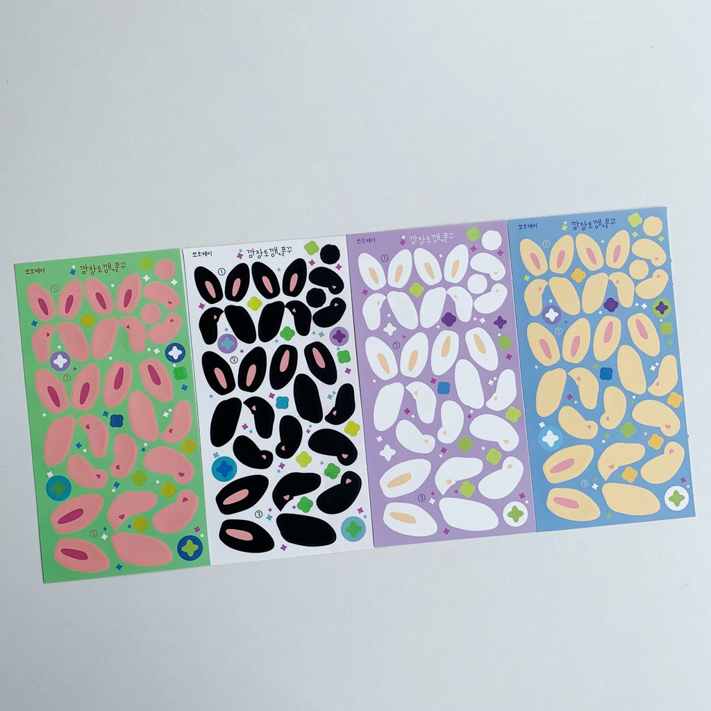 Hình Dán Trang Trí Họa Tiết Tai Thỏ Nhiều Màu Sắc Xinh Xắn Đáng Yêu