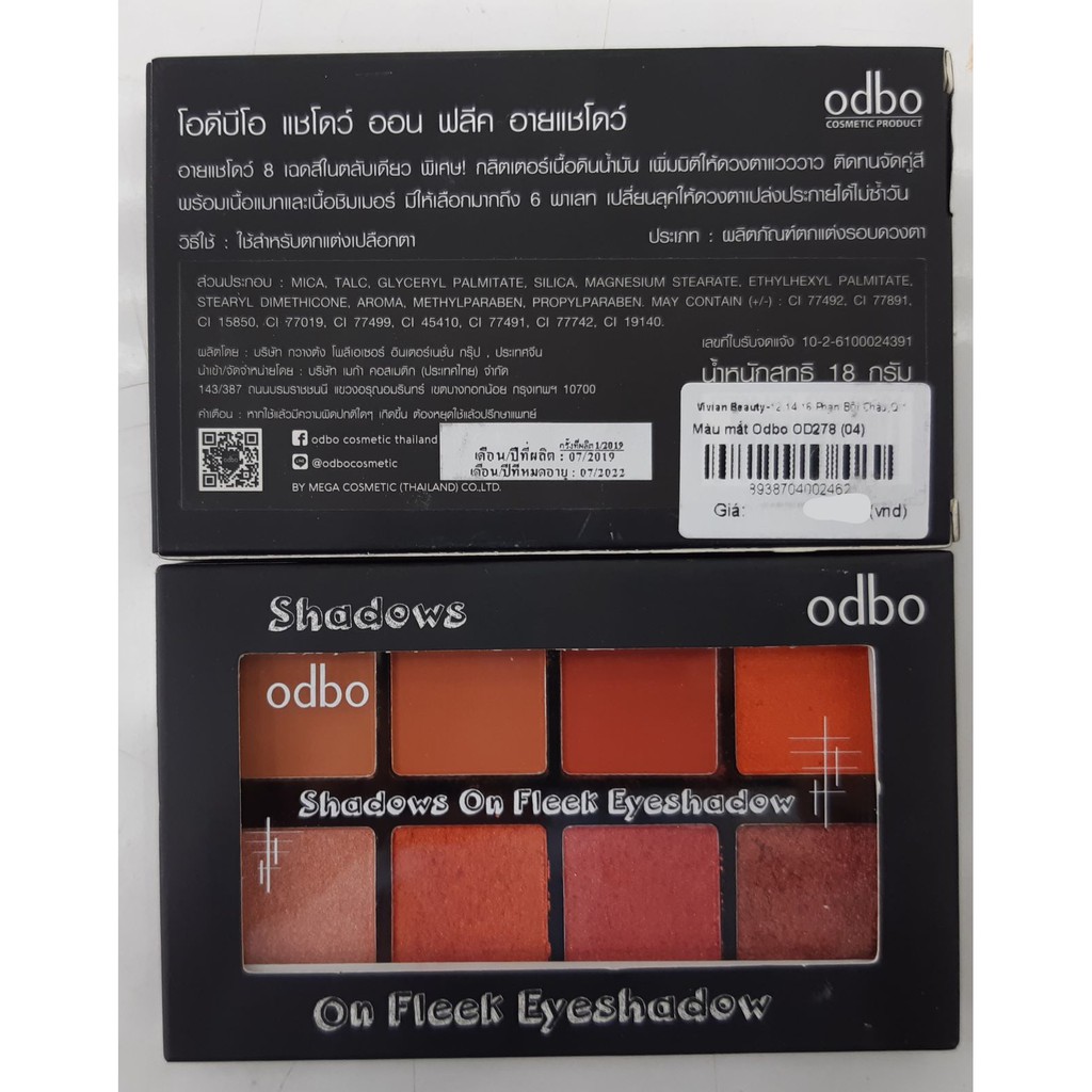 Màu mắt Odbo OD278 (04) - Shadows on fleek Eyeshadow