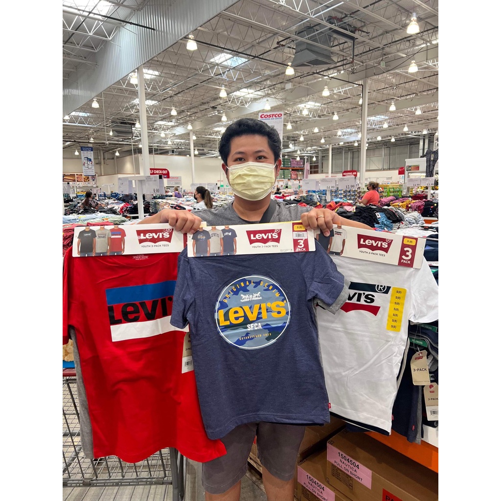 Set 3 Áo Thun Unisex Tay Ngắn Levi's chất liệu mềm mát co giãn tốt giặt mau khô - EDS