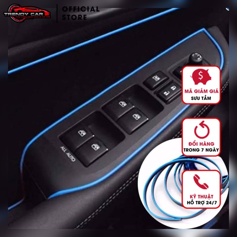Chỉ viền trang trí nội thất ô tô (cuộn 5m) Chỉ nẹp viền nội thất xe hơi, dây viền trang trí nội thất ô tô, chỉ nội thất