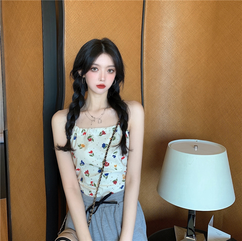 Áo Hai Dây Họa Tiết Hoa Quyến Rũ Cho Nữ | BigBuy360 - bigbuy360.vn