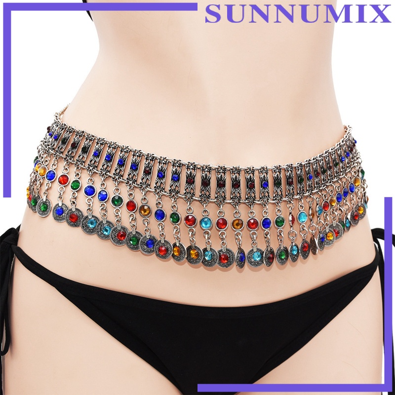 Thắt Lưng Chuỗi Đồng Xu Mạ Bạc Phong Cách Boho