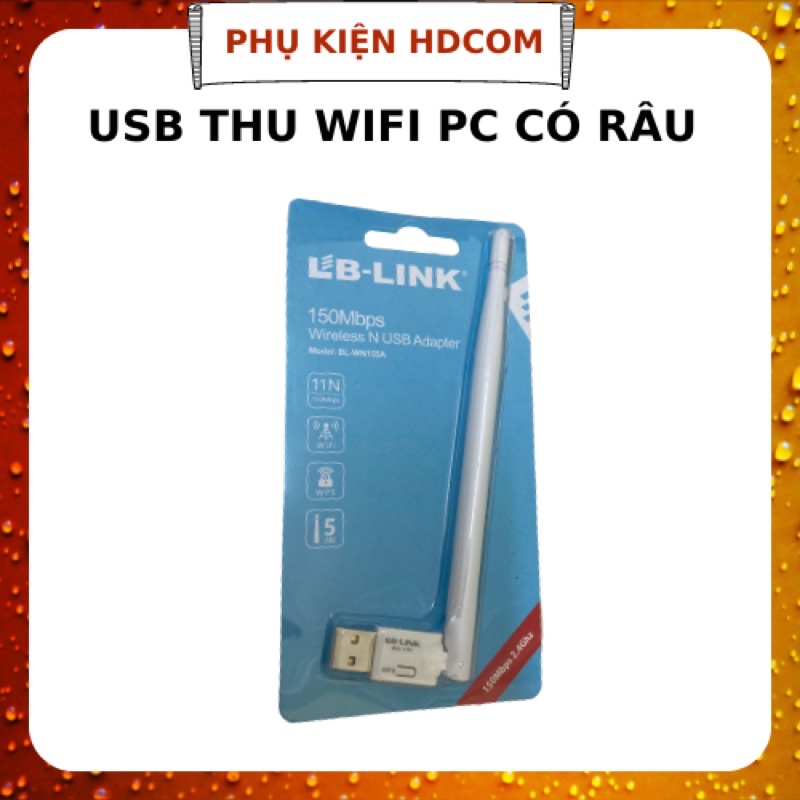 USB wifi PC, USB có râu thu wifi dành cho PC LB-Link Wn155, đường truyền ổn định