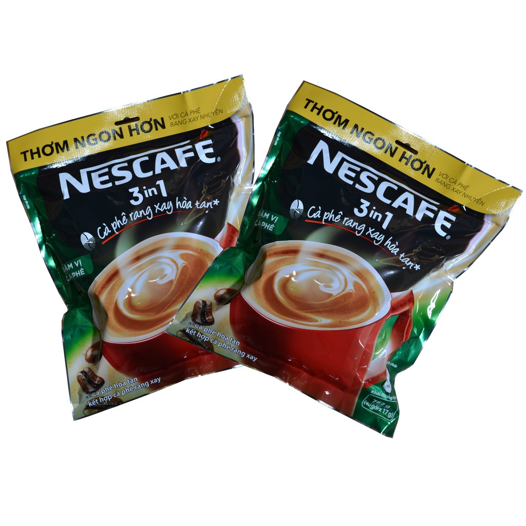 Nescafe 3in1 Đậm vị cà phê bịch Combo 2 túi x 46 gói  x 17g