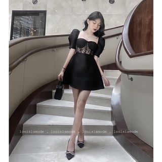 Váy corset eo cúp ngực tay bồng