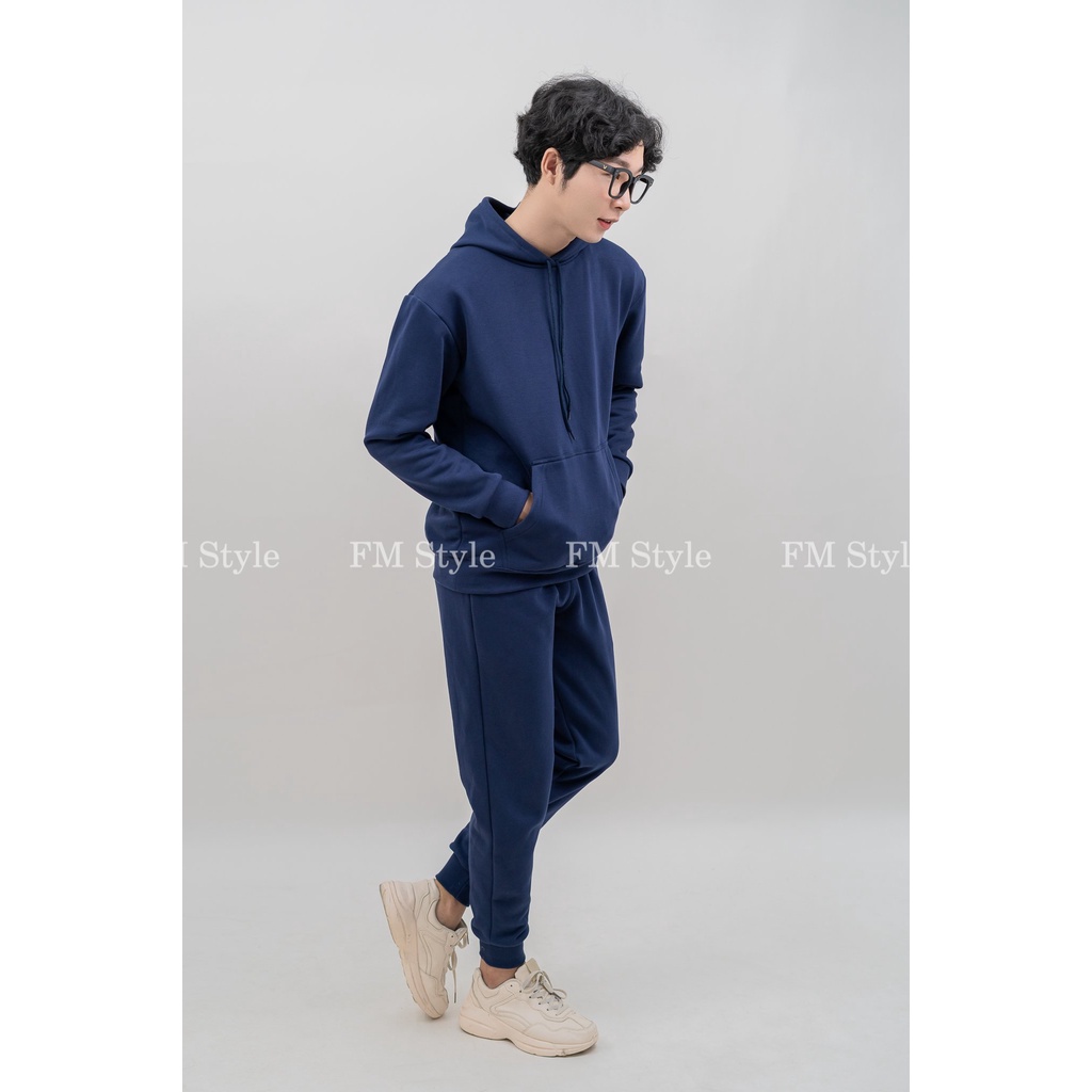 Set đồ bộ nỉ FM Style unisex nam nữ áo hoodie phối quần jocker năng động thời trang thu đông 211111111 | BigBuy360 - bigbuy360.vn
