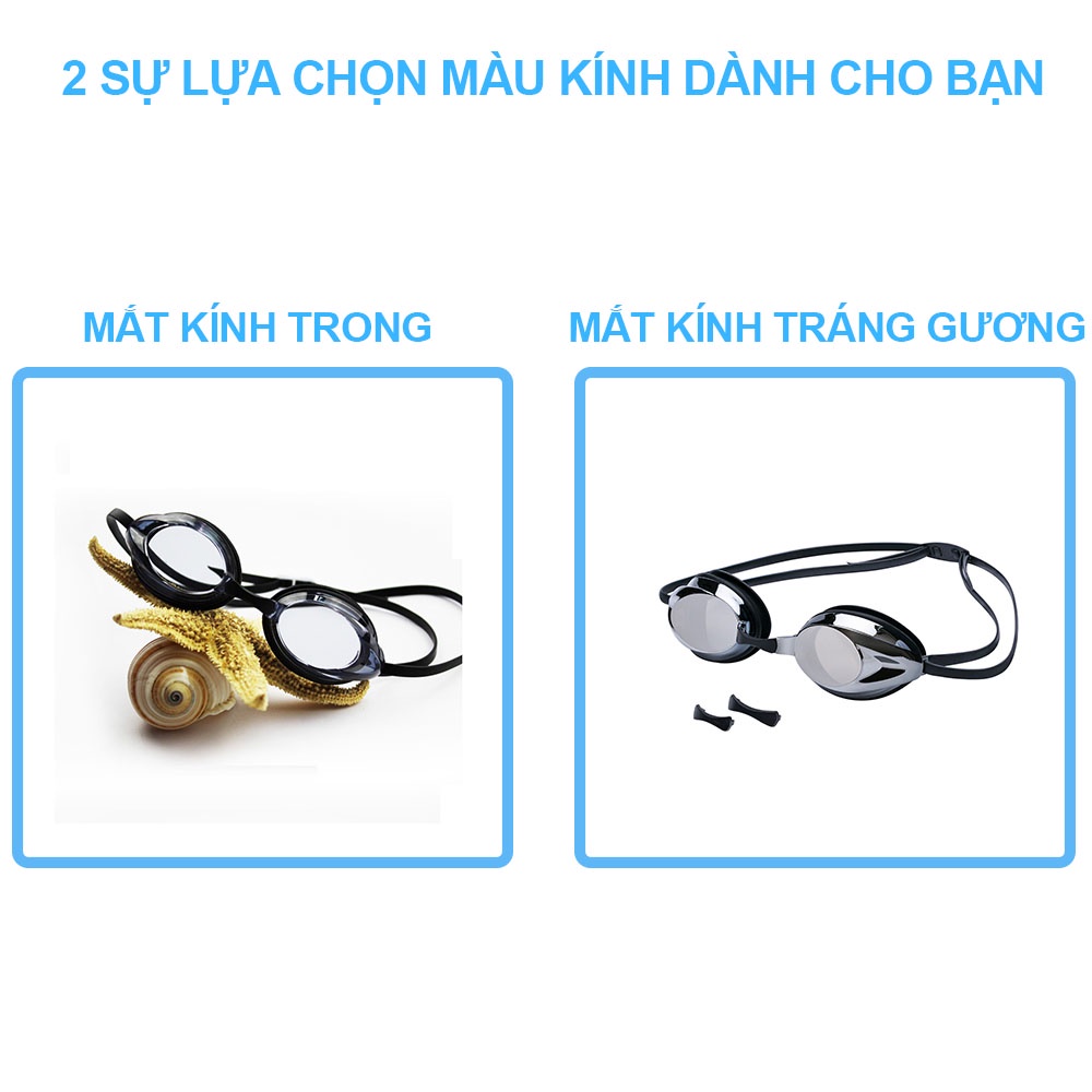 Kính bơi người lớn SPORTY 1154, kính bơi tráng gương thi đấu chuyên nghiệp mắt kiếng bơi cản tia UV hạn chế sương mờ