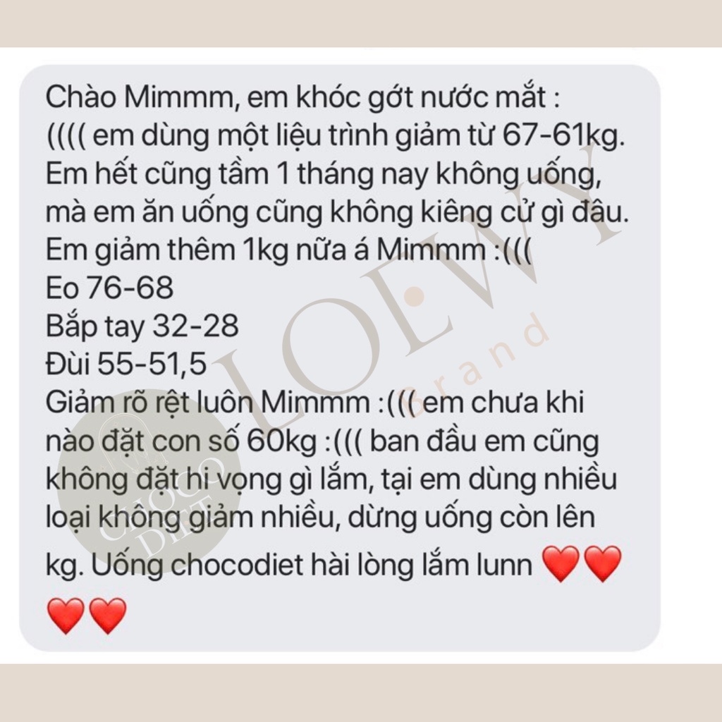 Chocodiet giảm mỡ đùi, giảm cân cấp tốc, giảm cân hiệu quả LOEWY BRAND - Mua 1 Tặng 1