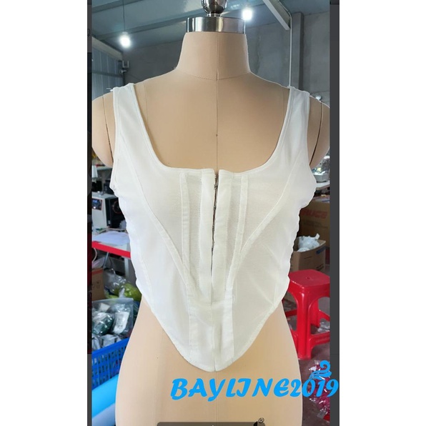 Áo Thun Nữ Không Tay Cổ Chữ U Màu Trắng / Đen