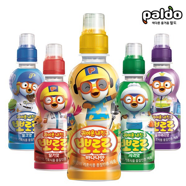 (5 vị) Nước trái cây Paldo Pororo chai 235ml