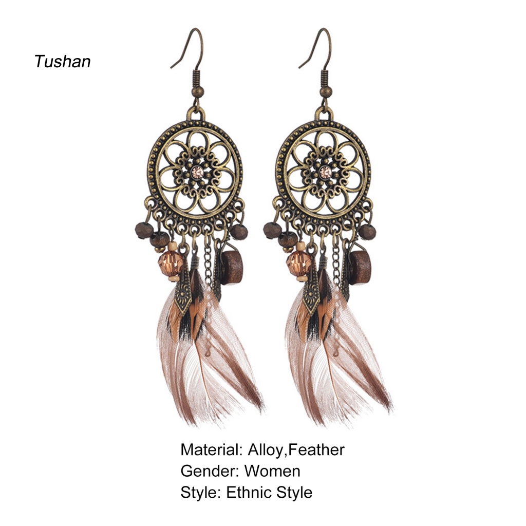 Khuyên Tai Móc Đính Lông Vũ Độc Đáo